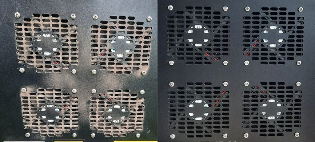 Laserpuhastusseadme jahutusavad tolmune - puhas